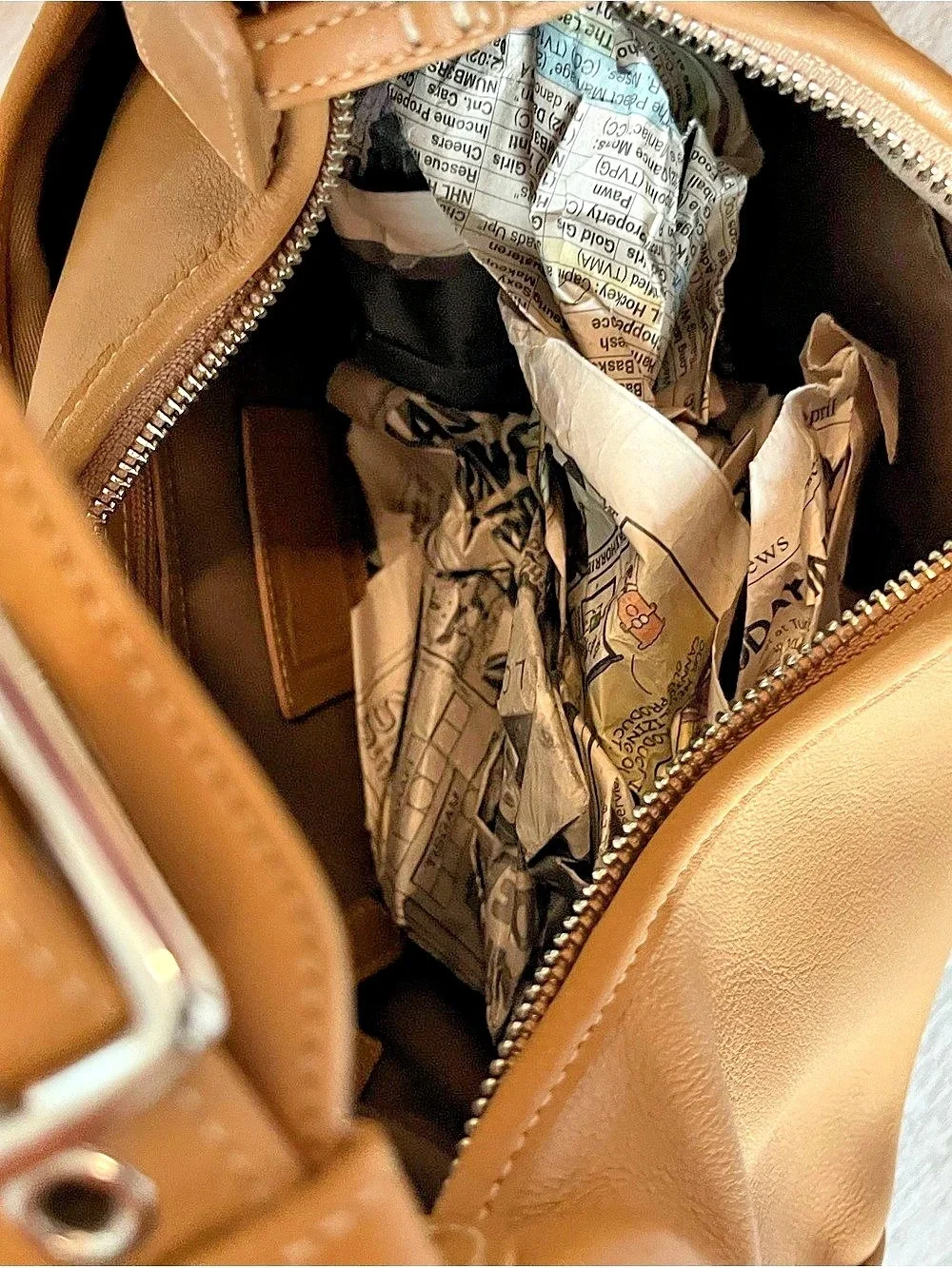 Coach Hamptons Leather Buckle Hobo Tan Bag